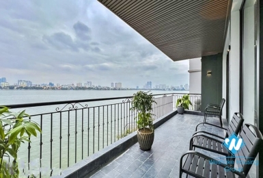 Lake view and Indochina style 3 beds apartment for rent in Dang Thai Mai st, Tay Ho